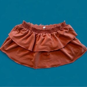 Aerie Rust Coral Plus Size Tiered Mini Skirt